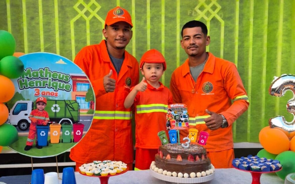 Garis são o tema de festa de 3 anos de menino que os considera "colegas" no Amazonas