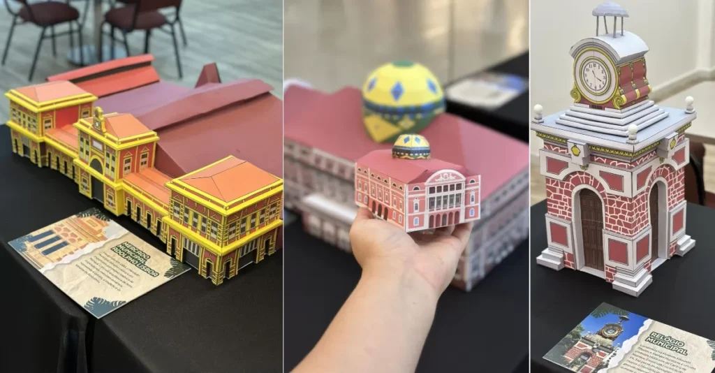 Exposição gratuita em Manaus homenageia aniversário da cidade com papercraft