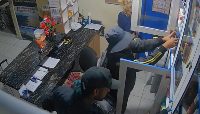 Assalto a hotel no Centro de Manaus é flagrado por câmeras e mobiliza investigação policial