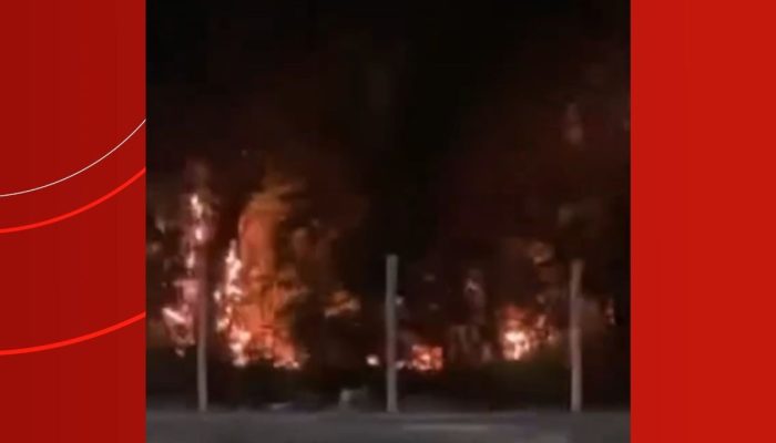 Chamas consomem vegetação no bairro Dom Pedro, em Manaus, e mobilizam bombeiros