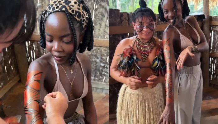 Clara Moneke em Manaus: atriz exalta cultura indígena e a base do Brasil em aldeia do Rio Negro