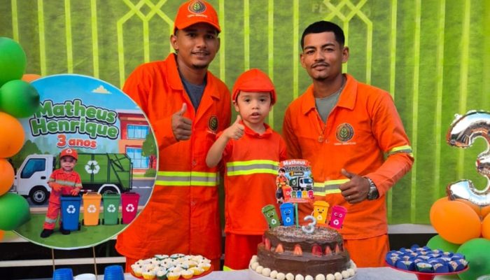 Garis são o tema de festa de 3 anos de menino que os considera "colegas" no Amazonas