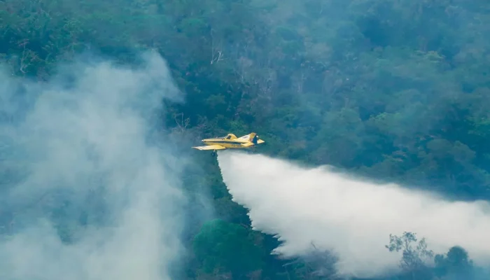 Queimadas geram fumaça densa e paralisam aeronaves de combate ao fogo no Amazonas